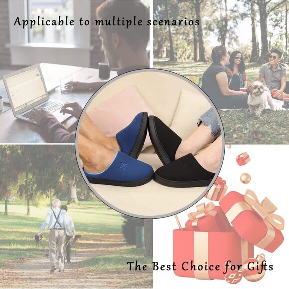 Memory Foam Slippers with Waffle Fabric for Breathable Comfort - Size 7-8W/5-6M - Picture 6 of 7